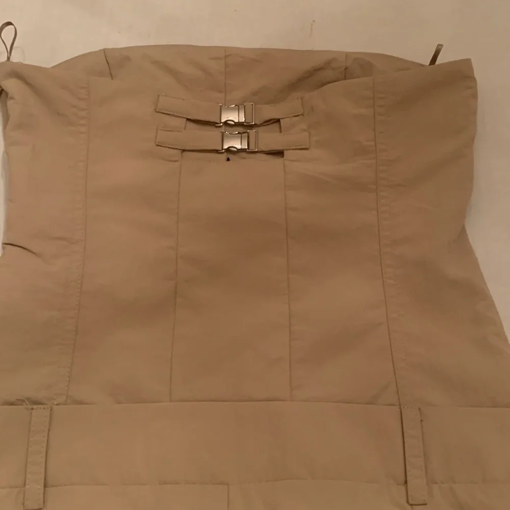 NWOT ZARA WOMEN BEIGE STRAPLESS WIDE LEG JUMPSUIT  Size XS - Picture 8 of 9